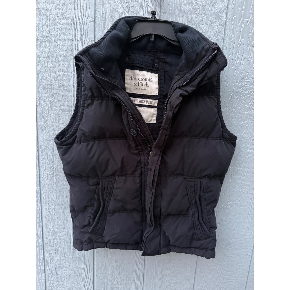 Abercrombie & Fitch Summit Rock Vest Mens Large Navy Blue Puffer Quilted Jacket